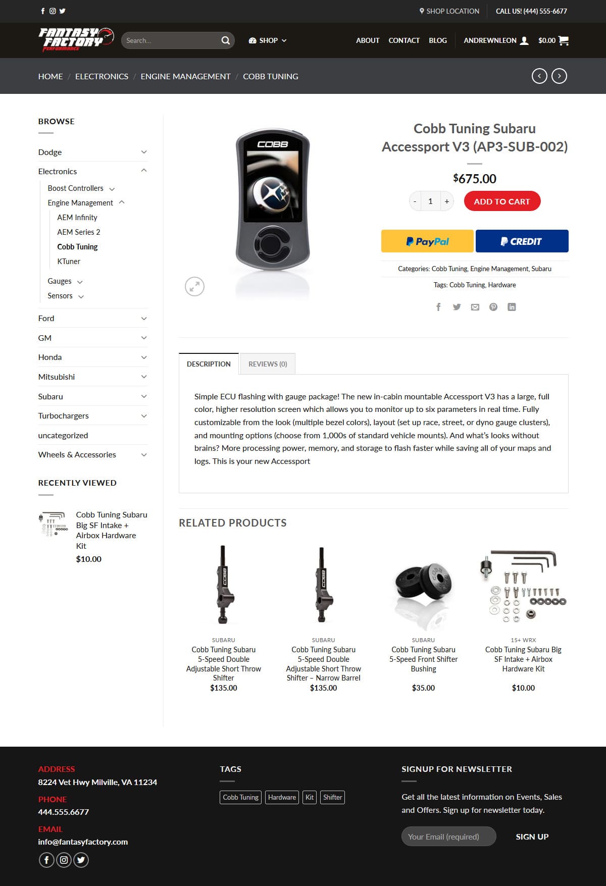 Displaying a detailed list of products available under the product manifest, categorized for easy navigation.