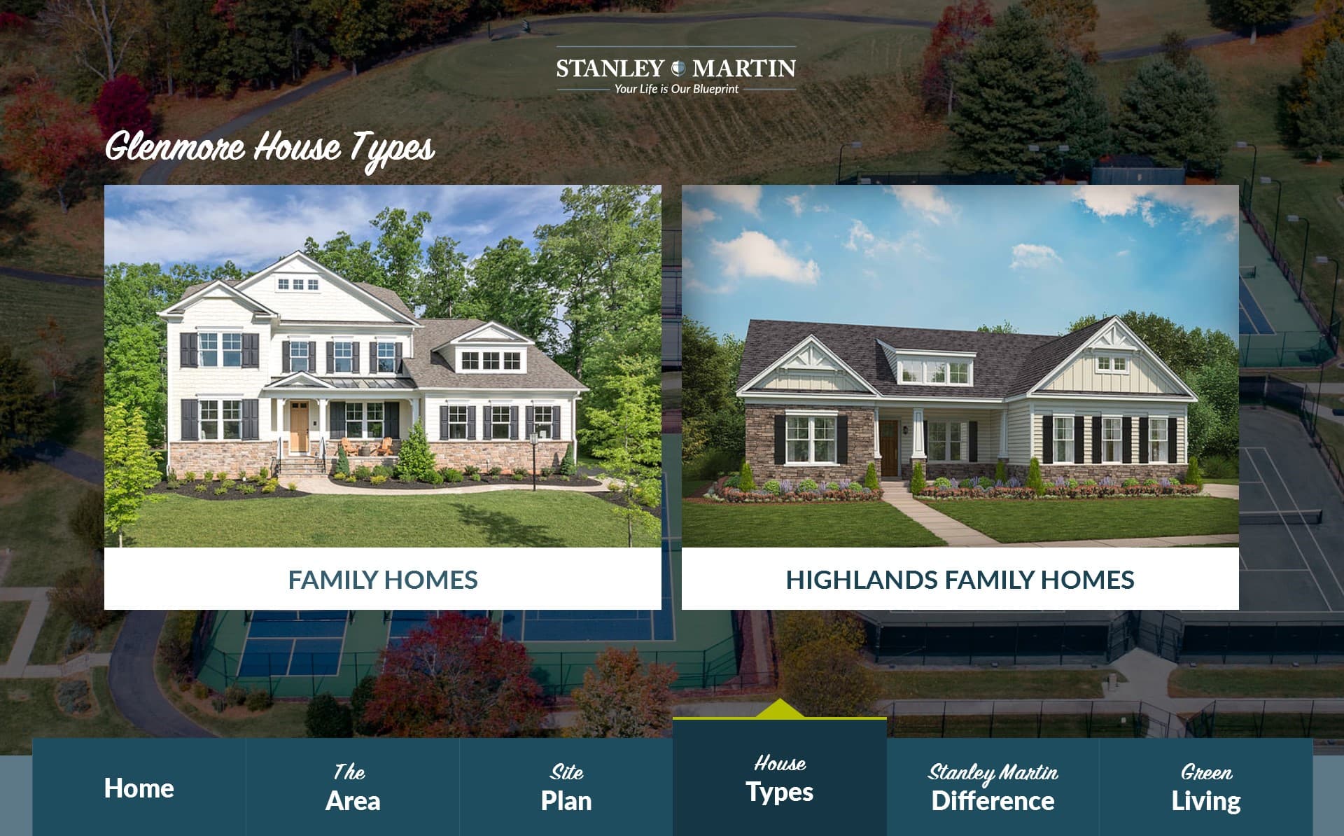 A selection for Single Family & Multi Home categories to preview avaialable homes