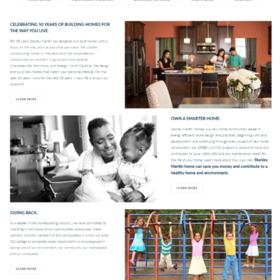 Full page of the vintage corporate website reflecting the design aesthetics and features of an earlier era while highlighting the company's services and information.
