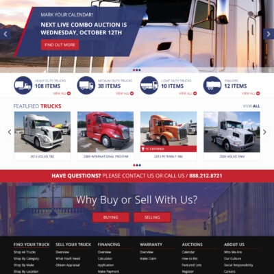 A truck-selling website, featuring a range of trucks for sale, detailed specifications, pricing information, and a user-friendly interface for browsing and purchasing trucks.
