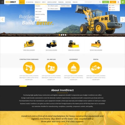 Featuring icons and graphics related to the building industry, effectively conveying the site's focus on construction services and projects.